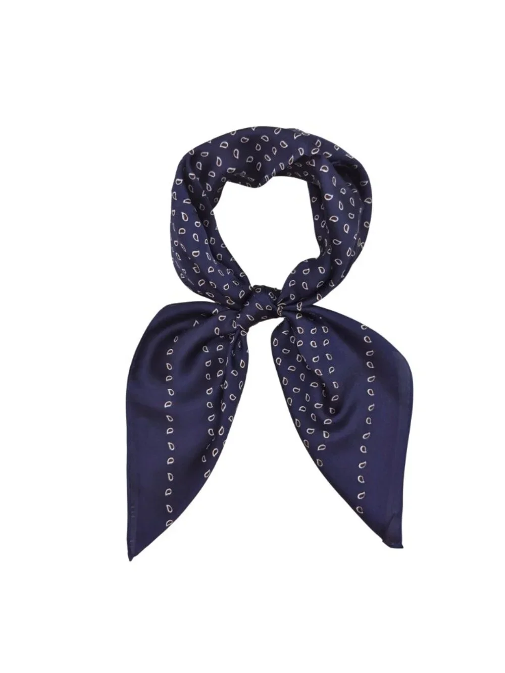 ✨Elegant Luxurious Silky Square Scarf Soft Blue Teardrop Paisley Foulard Hijab